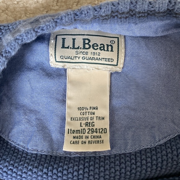L.L. Bean Sweater, size L, color blue. - Picture 2 of 3